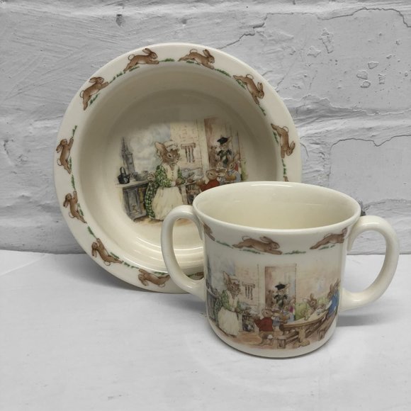 ROYAL DOULTON Vintage Bunnykins Nurseryware Infant 2-Piece Set - Picture 3 of 3